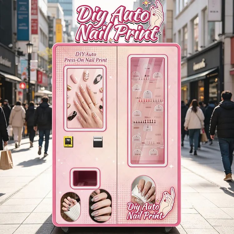 Freestanding press-on nail printing kiosk